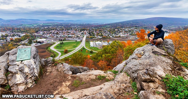 The view from the upper overlook at Chimney Rocks Park.