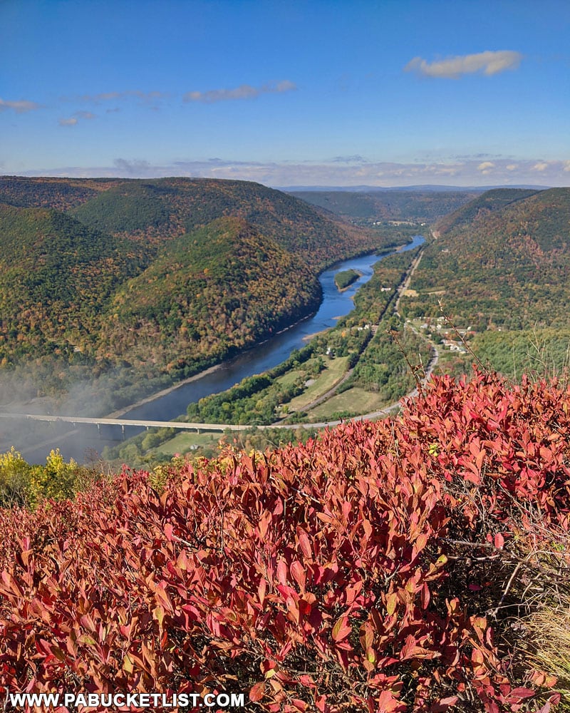 Fall foliage views for miles at Hyner View State Park.