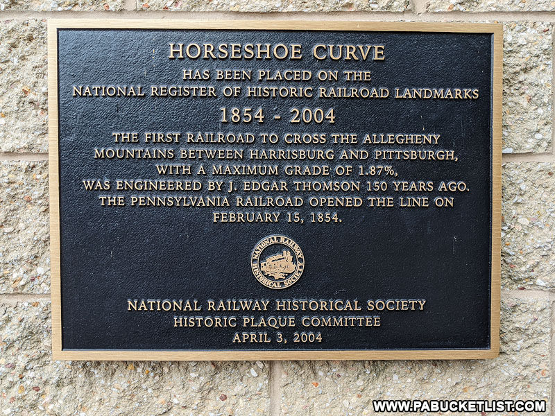 National Railway Historical Society plaque at the Horseshoe Curve in Altoona.
