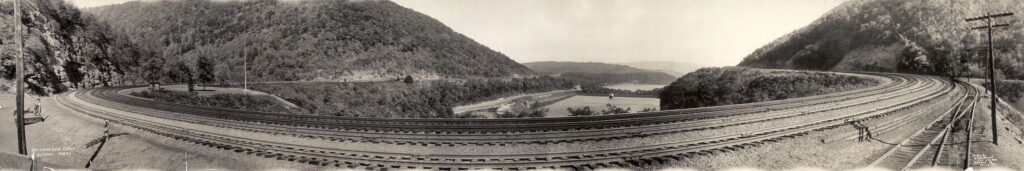 The Horseshoe Curve near Altoona as it appeared in 1934.