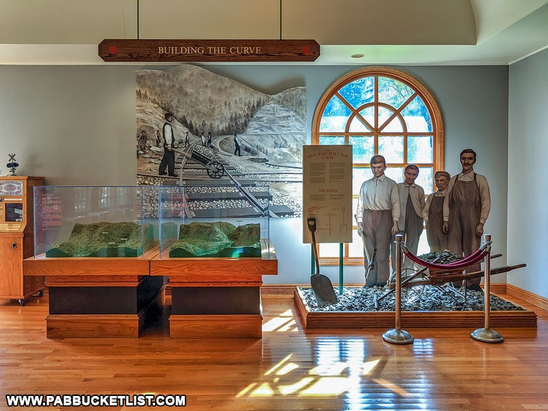 An exhibit at the Visitor Center dedicated to those that built the Horseshoe Curve in Altoona.