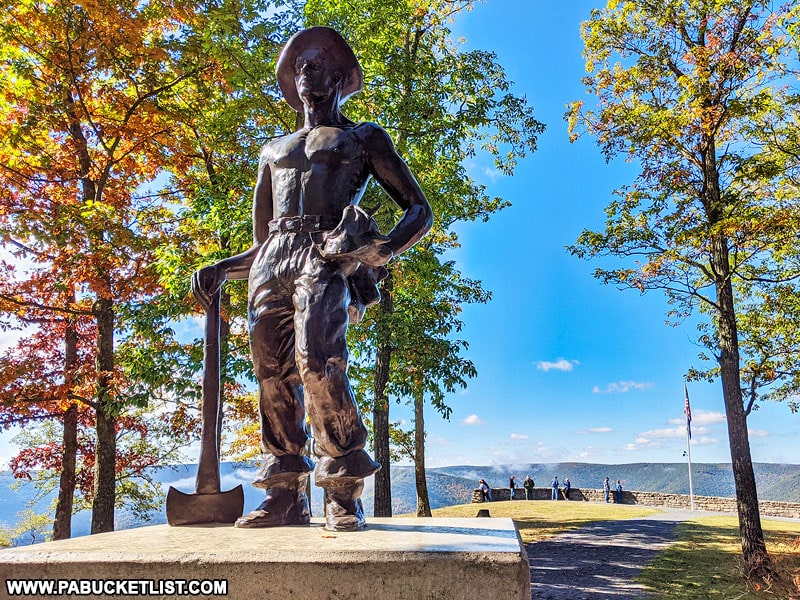 Civilian Conservation Corps statue at Hyner View State Park.