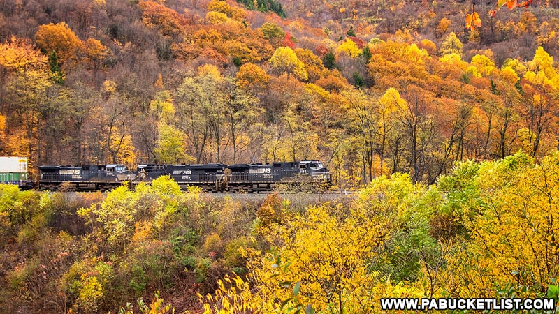 Eastbound Norfolk Southern train at the Horseshoe Curve in Blair County PA
