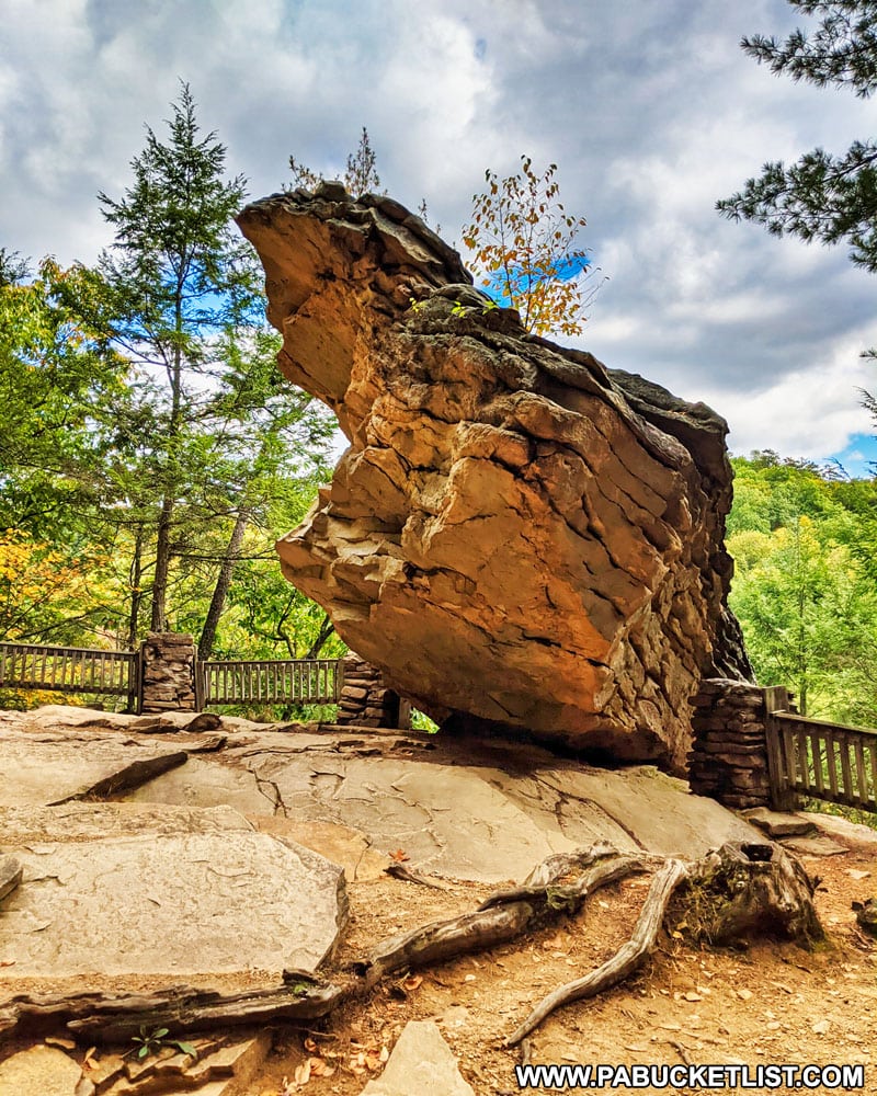 Balanced Rock at Trough Creek State Park.