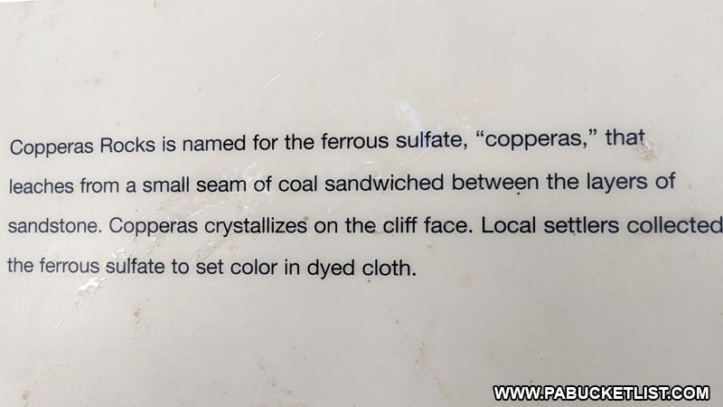 Origin of the Copperas Rock name.