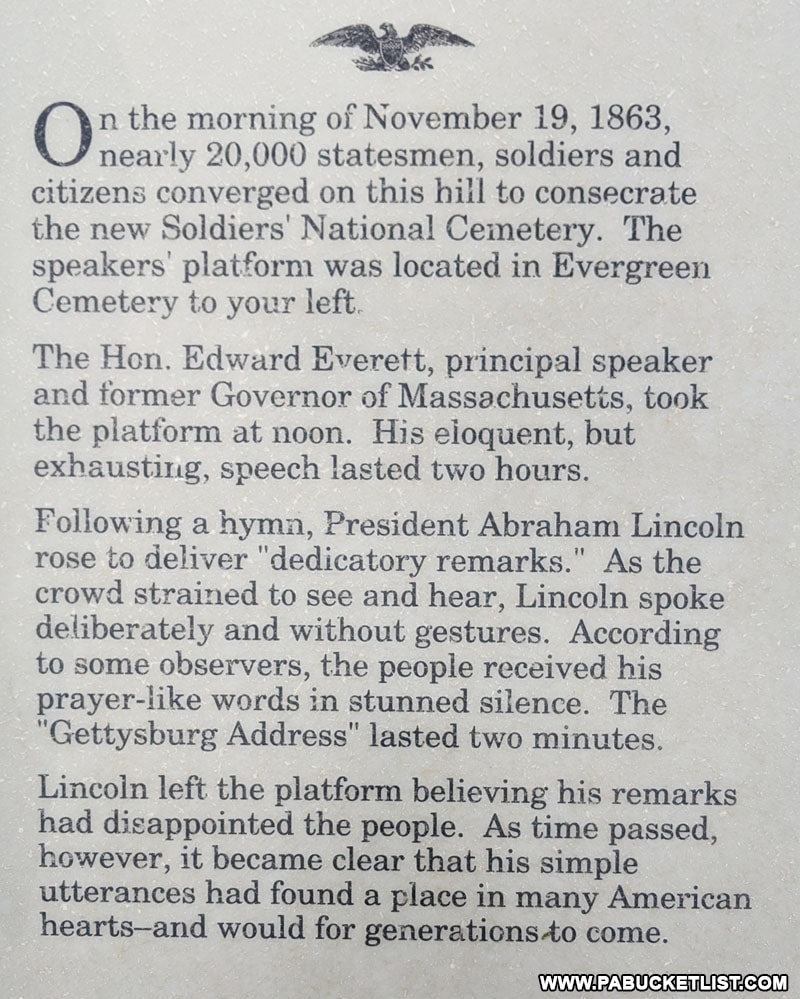 History of the Gettysburg Address.