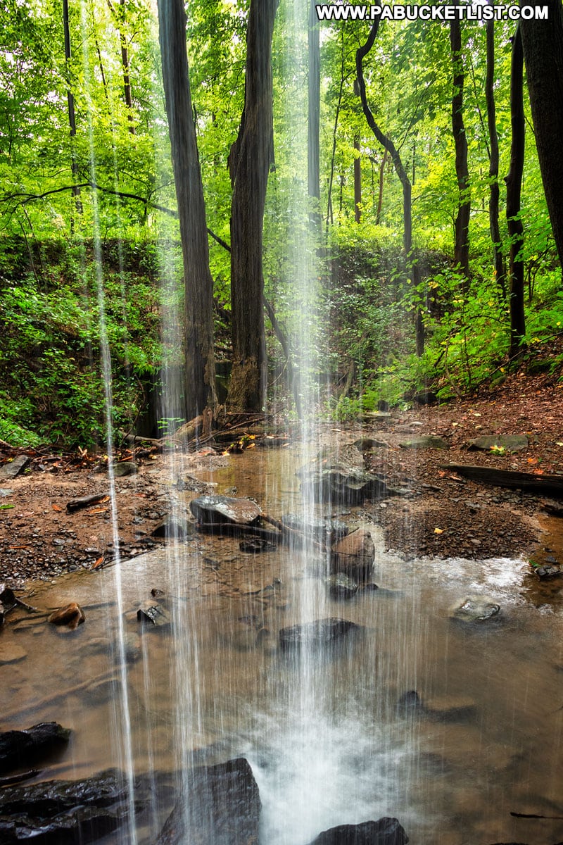 Standing behind Hippie Shower Falls near Connellsville PA