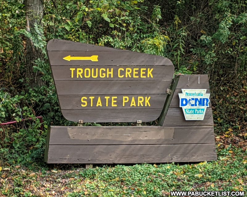 Trough Creek State Park sign.
