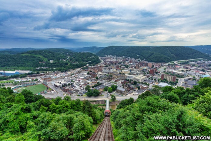 The view from the Johnstown Inclined Plane in Cambria County PA