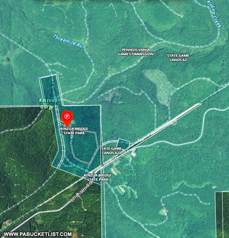 How to find Kinzua Bridge State Park in McKean County Pennsylvania.
