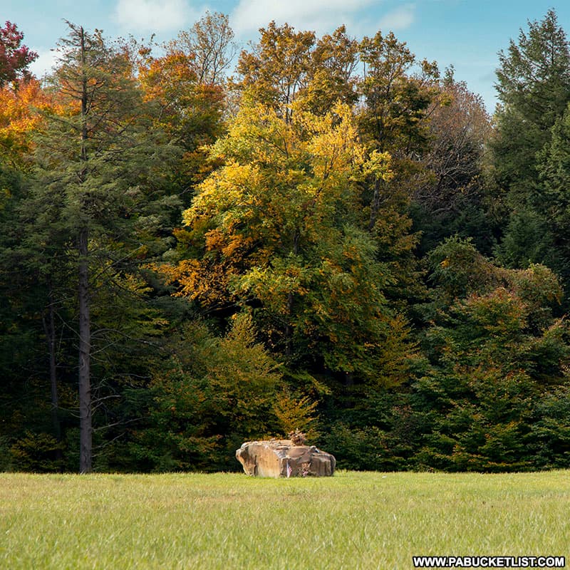 The Impact Site of Flight 93 is marked by this large sandstone boulder.