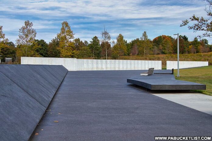 Approaching the Wall of Names along the Plaza Walkway at the Flight 93 National Memorial near Shanksville PA