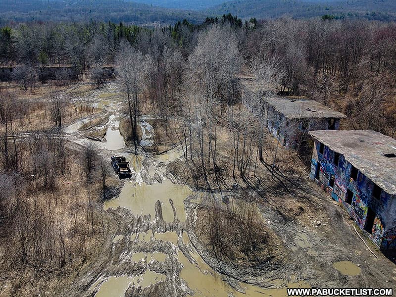 The muddy remains of Concrete City near Nanticoke.