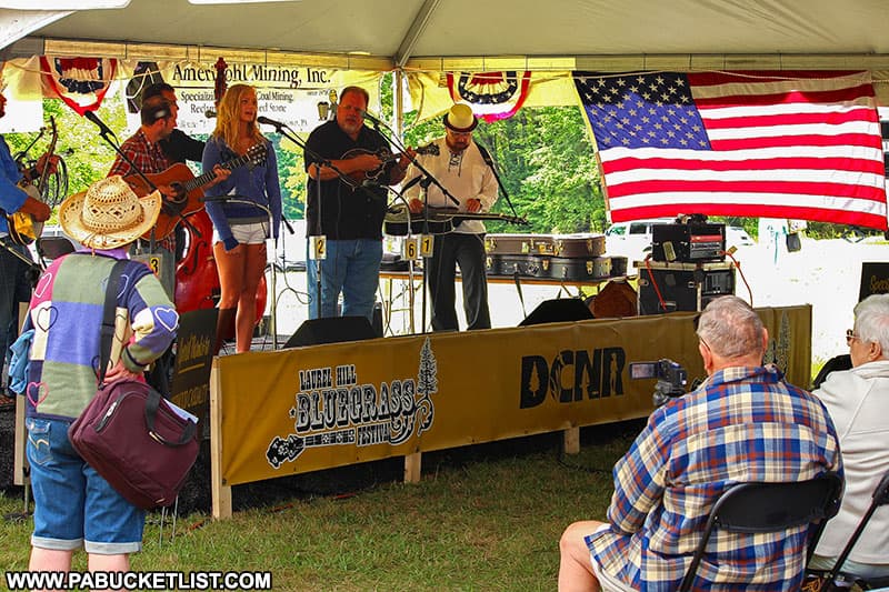The Laurel Hill Bluegrass Festival at Laurel Hill State Park.