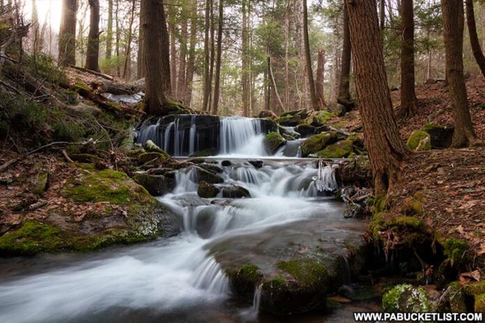 Several of the tiers making up Mill Creek Falls in Westmoreland County.