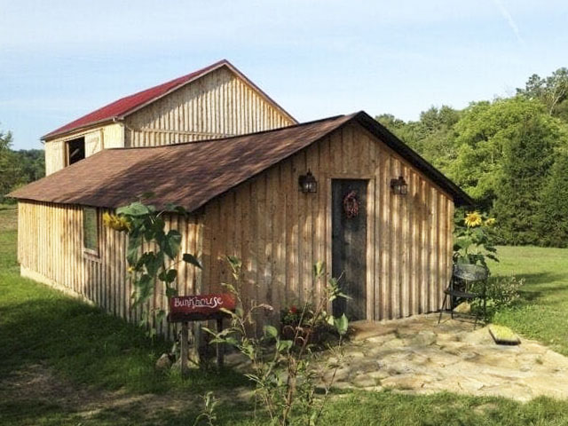 Exterior view of a vacation rental home in the Laurel Highlands of PA.