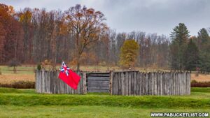 The modern-day replica of Fort Necessity at the National Battlefield in Fayette County PA