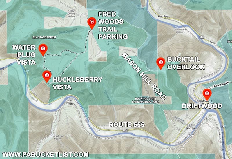Fred Woods Trail map.