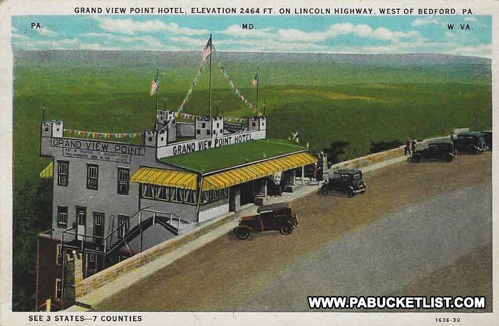 The Grand View Point Hotel was originally designed with a castle theme.
