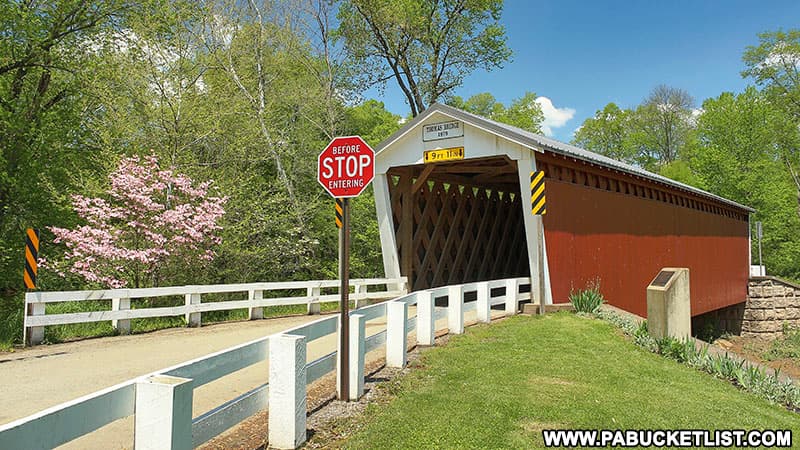 Thomas Covered Bridge in Indiana County is also known as Thomas Station Bridge