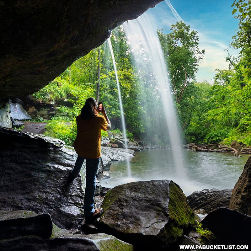 The author behind Buttermilk Falls in Beaver County PA.