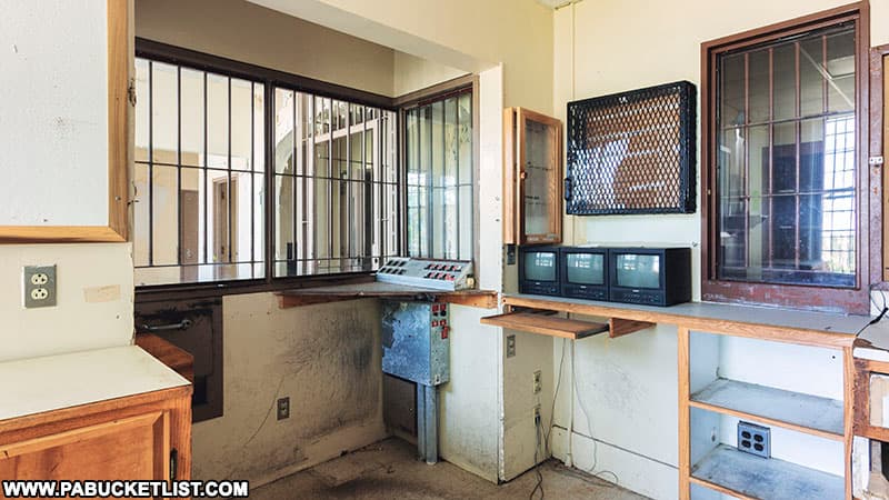 An access control area at the abandoned Cresson State Prison.