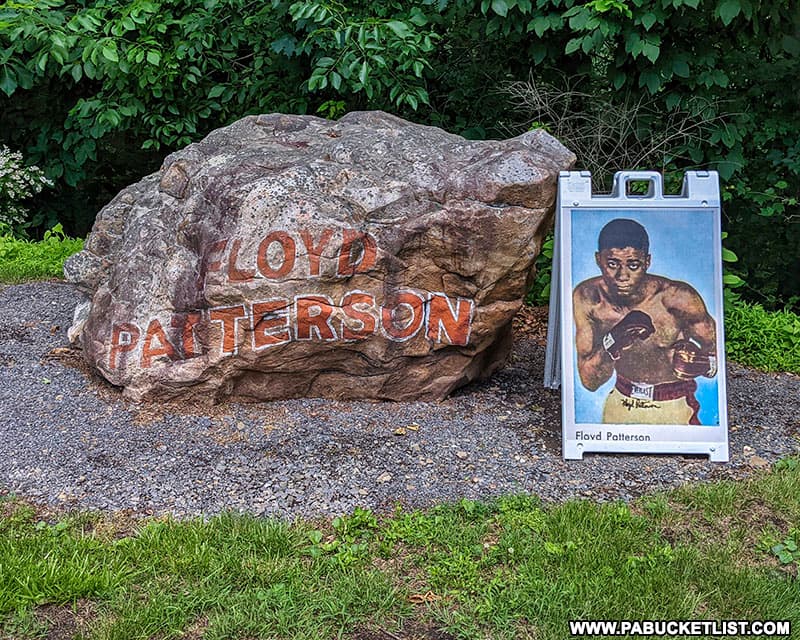Floyd Patterson boulder at Fighter's Heaven on Deer Lake, PA