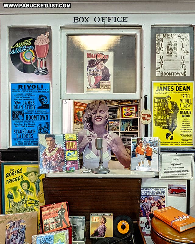 A replica box office window at Jerry's Classic Cars and Collectibles Museum in Pottsville.