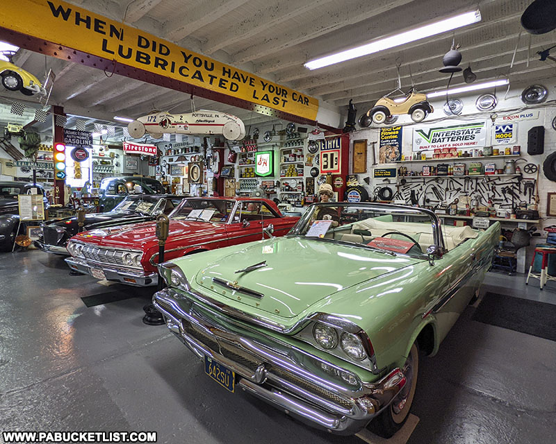 A small sampling of the cars on display at Jerry's Classic Cars and Collectibles Museum in Pottsville.