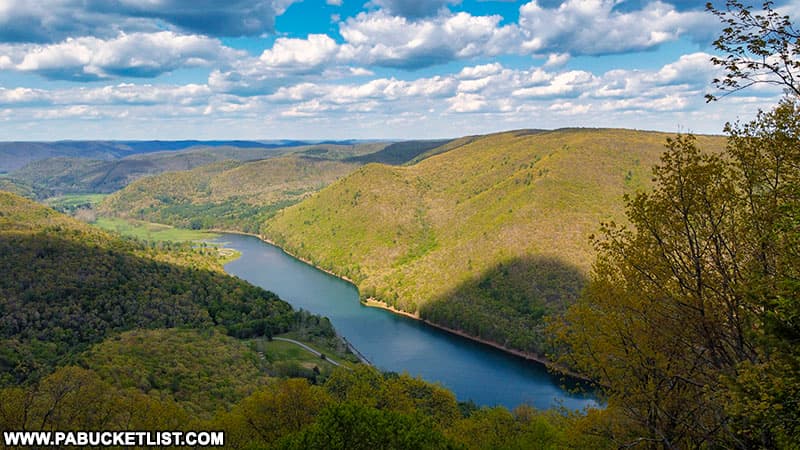 View of Kettle Creek Reservoir from Kettle CReek Vista in the Sproul State Forest.