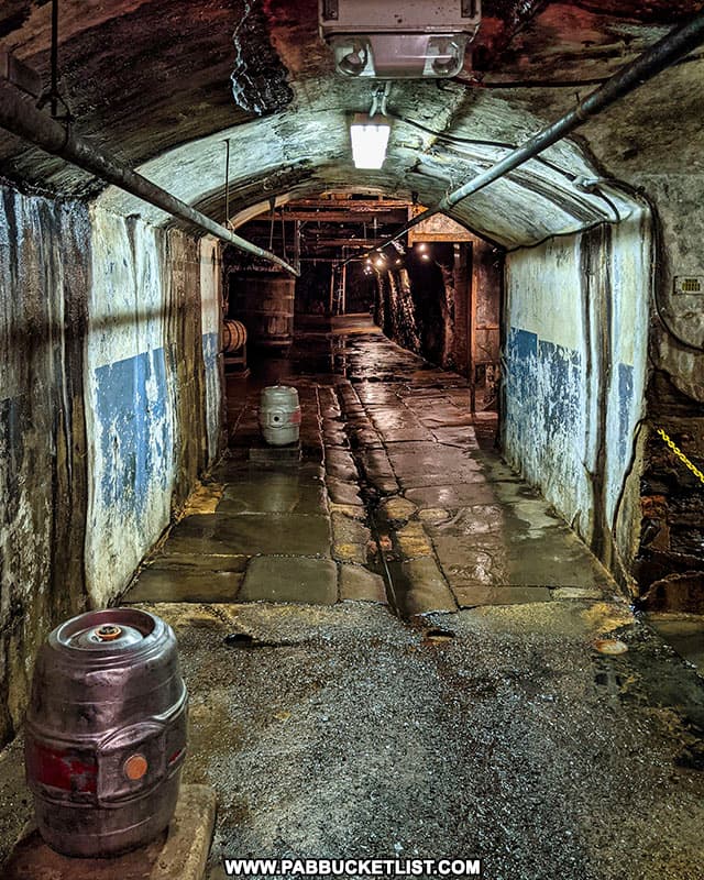 One of the many beer caves beneath the Yuengling Brewery in Pottsville, PA..