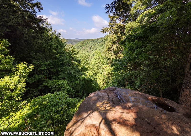 The view from Cleland Rock Overlook at McConnells Mill State Park.