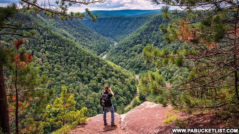 Hiking to Barbour Rock Overlook in the PA Grand Canyon.