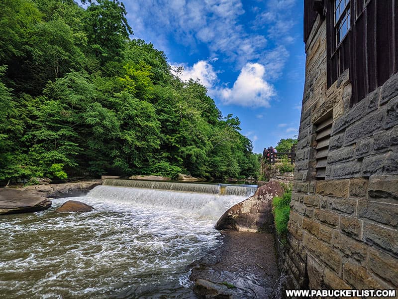 The dam on Slippery Rock Creek next to McConnell's Mill.