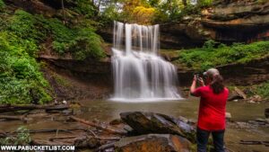 Exploring Quaker Falls in Lawrence County Pennsylvania.