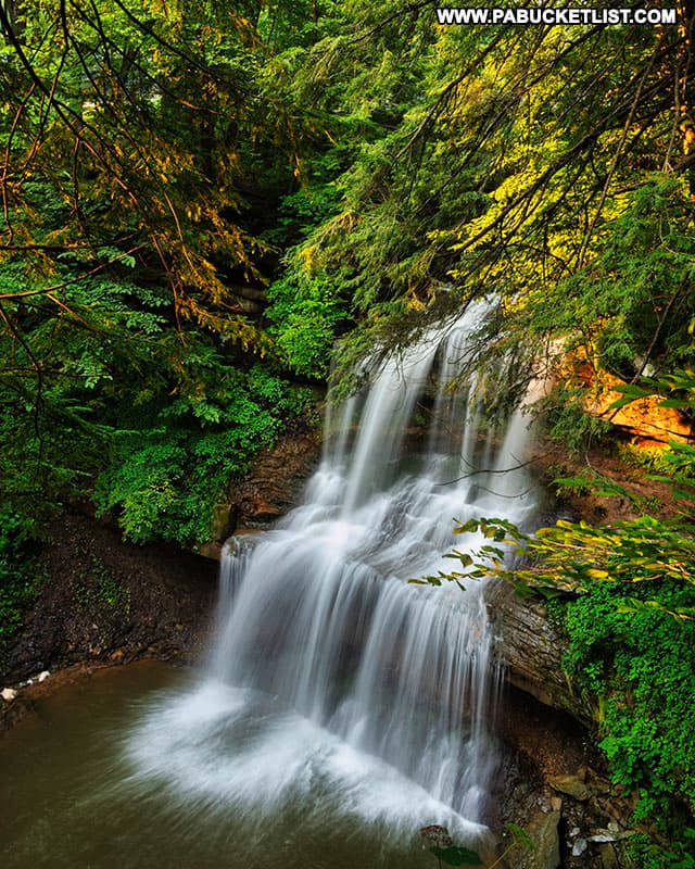 Quaker Falls as viewed from the parking lot at Quaker Falls Recreation Area in Lawrence County Pennsylvania.