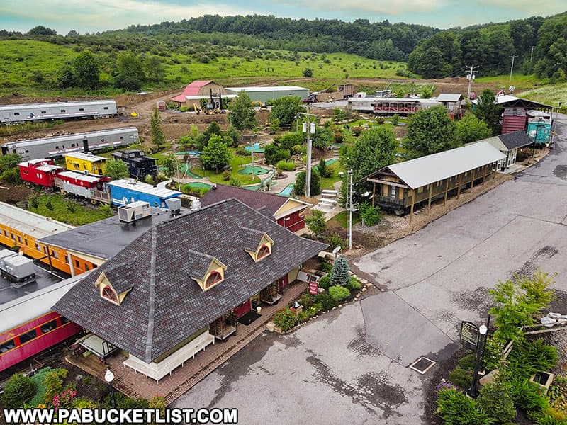 Aerial view of the back half of Doolittle Station in DuBois Pennsylvania.