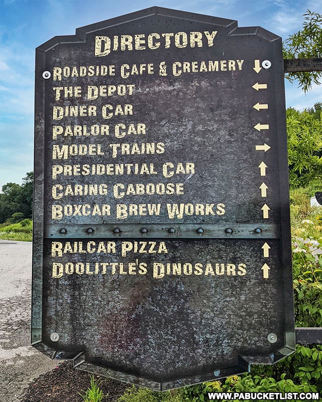Directory of businesses at Doolittle Station in DuBois Pennsylvania.