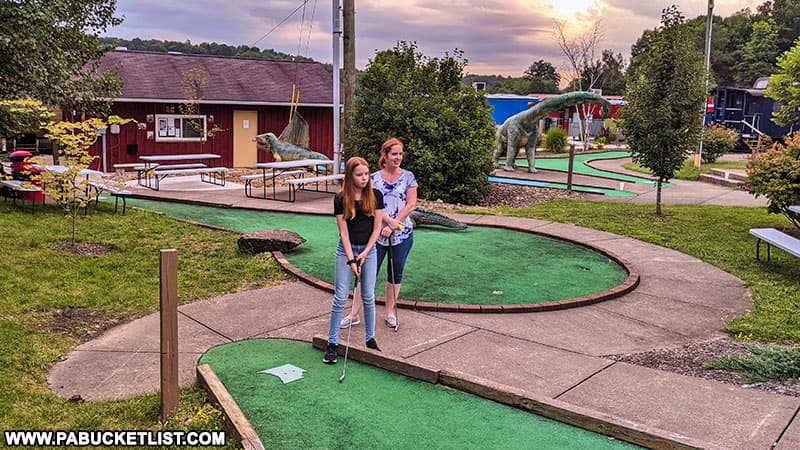 The 18-hole mini golf course at Doolittle Station in Clearfield County is both fun and challenging.