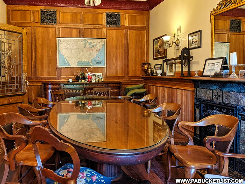 The Parlor Car dining room at Doolittle Station in DuBois.