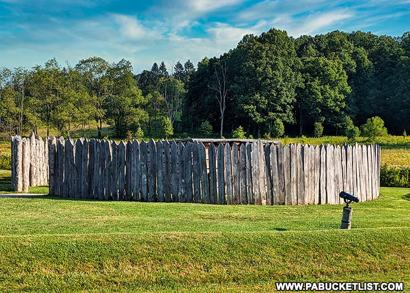 The earthworks and swivel gun in front of Fort Necessity.
