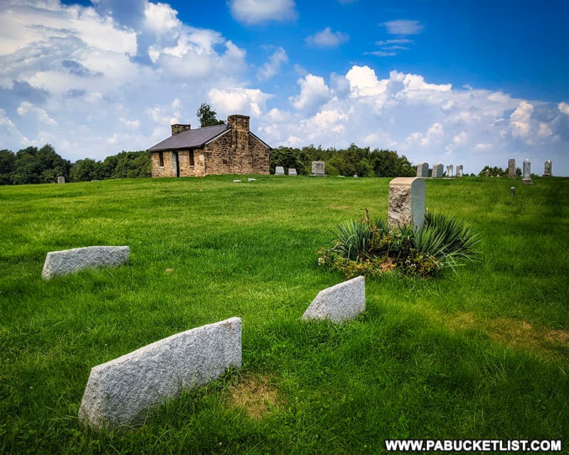 The historic Quaker Cemetery and site of the former Quaker meetinghouse outside Perryopolis, PA.