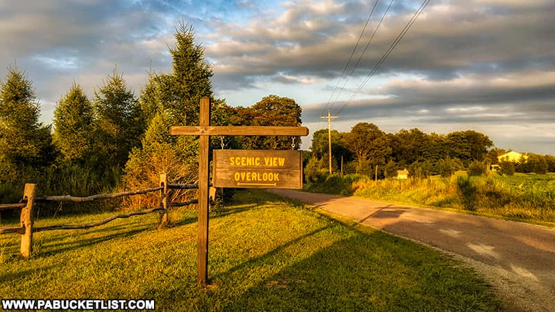 Sign along Lyons Road near the Laurel HIll State Park scenic overlook parking lot.