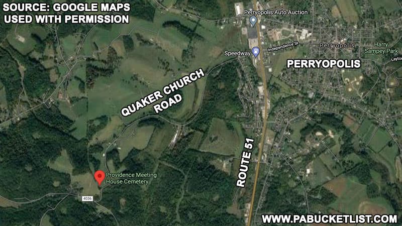 How to find the "haunted Quaker Church" near Perryopolis, PA.
