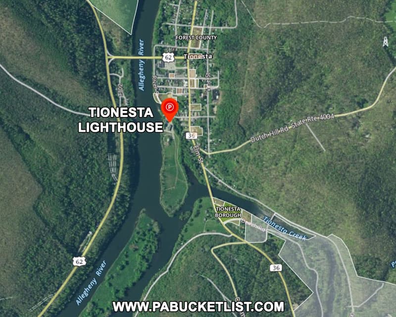 How to find the Tionesta Lighthouse in Forest County Pennsylvania.