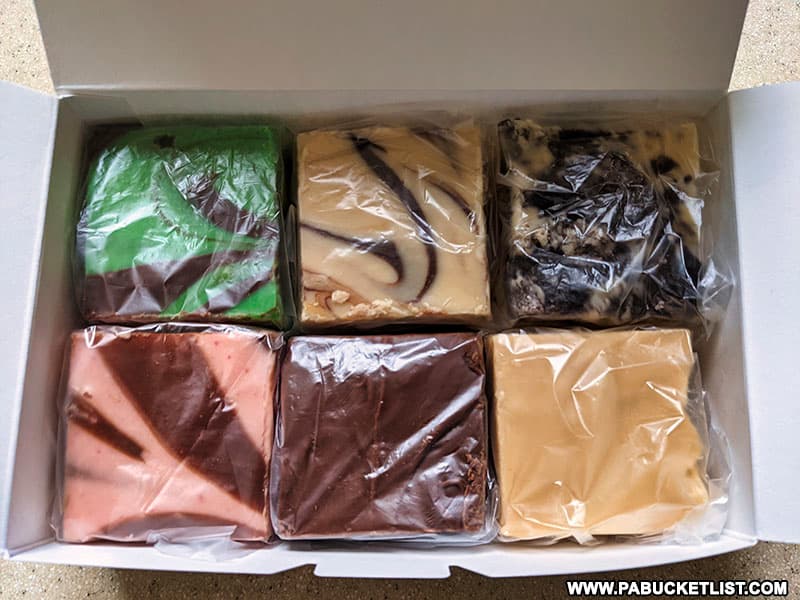 A sampler of the homemade fudge from Mister Ed's Elephant Museum and Candy Emporium near Gettysburg.