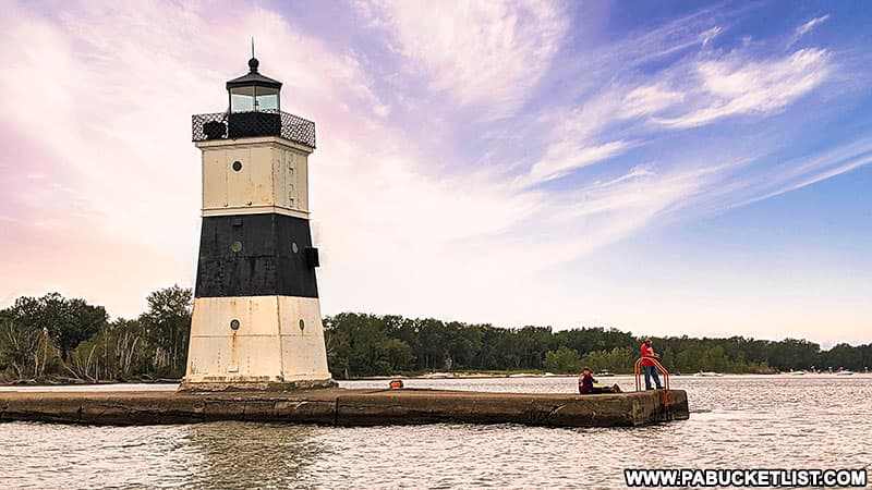 The North Pier Lighthouse as view from the Lady Kate tour boat at Presque Isle State Park.