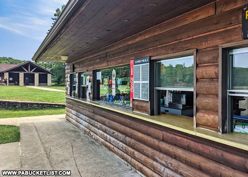 Concession stand at the beach at Parker Dam State Park.