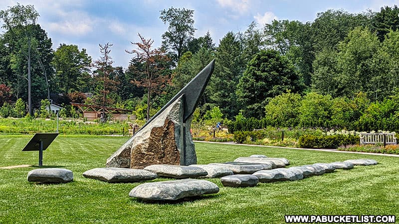 The sundial at the Penn State Arboretum.
