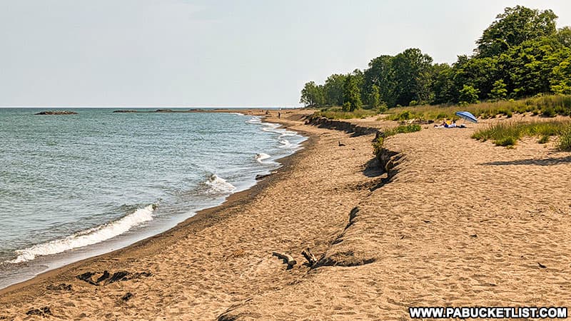 One of the natural beaches at Presque Isle State Park.